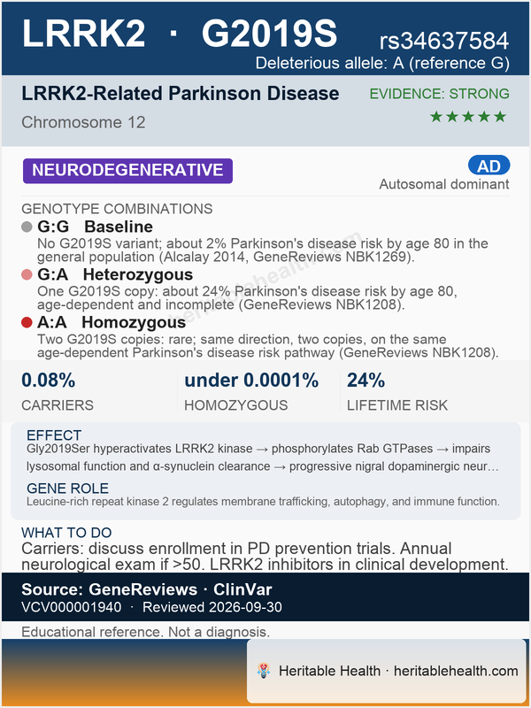 LRRK2 Parkinson's risk (rs34637584)